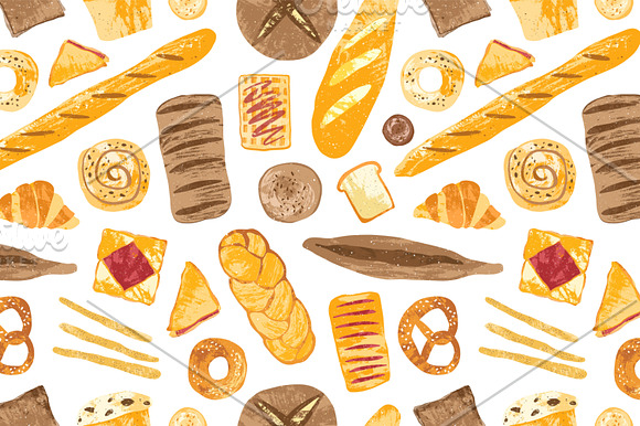 Bakery bundle and seamless pattern in Illustrations - product preview 10