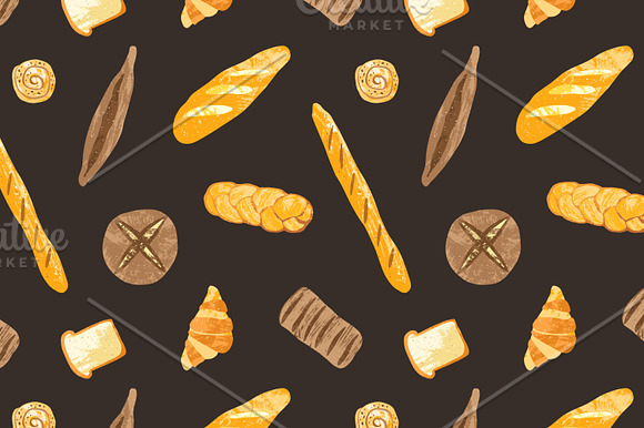 Bakery bundle and seamless pattern in Illustrations - product preview 13
