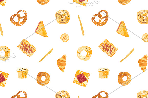 Bakery bundle and seamless pattern in Illustrations - product preview 14