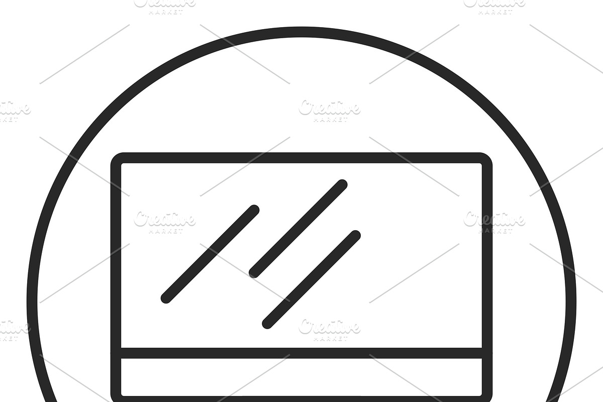 Computer monitor stroke icon, logo in Illustrations - product preview 8
