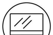 Computer monitor stroke icon, logo