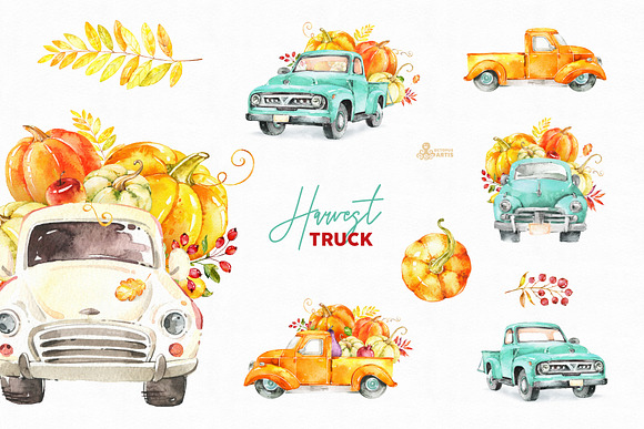 Harvest Truck. Fall Collection. in Illustrations - product preview 1