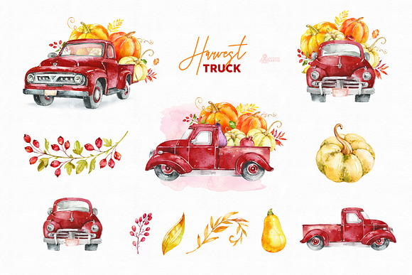 Harvest Truck. Fall Collection. in Illustrations - product preview 4