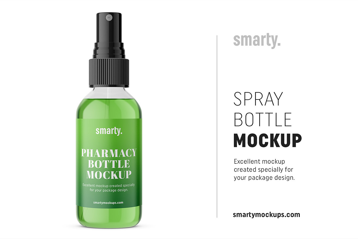 Transparent spray bottle mockup in Product Mockups - product preview 8