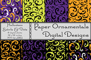 Digital Paper Halloween Swirls & Dot