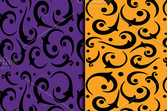 Digital Paper Halloween Swirls & Dot in Patterns - product preview 1