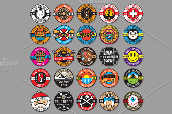 50 Pop Badges (Vol.2) + Custom Font in Logo Templates - product preview 2