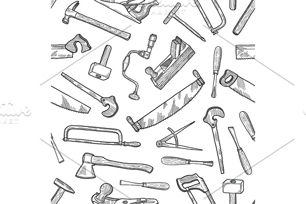 Vector hand drawn carpentry elements