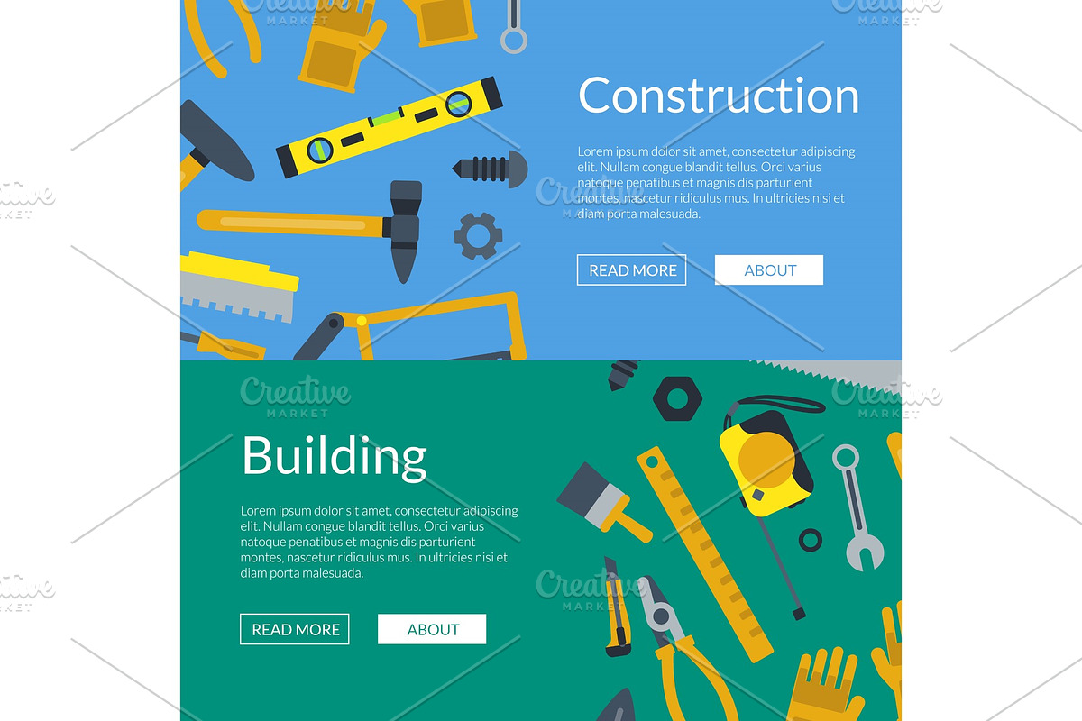 Vector flat construction tools web in Graphics - product preview 8