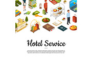 Vector isometric hotel icons