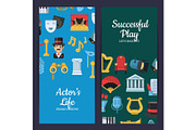 Vector flat theatre icons web banner