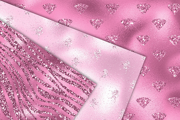 Pink Glam Digital Paper in Textures - product preview 1
