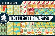 Tacos and tequilas digital paper