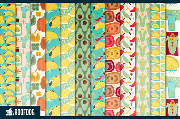 Tacos and tequilas digital paper in Patterns - product preview 1