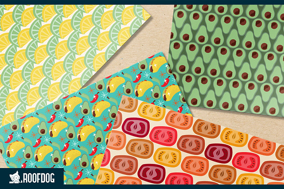 Tacos and tequilas digital paper in Patterns - product preview 3