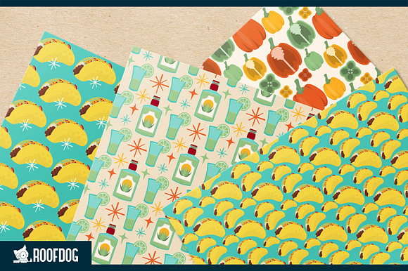 Tacos and tequilas digital paper in Patterns - product preview 4
