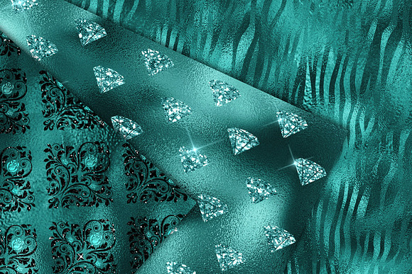 Teal Glam Digital Paper in Textures - product preview 1