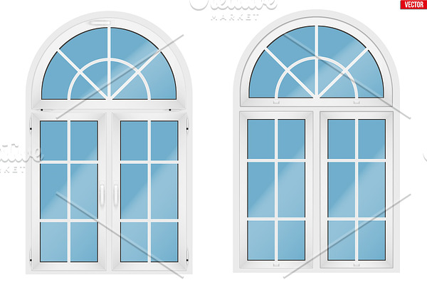 PVC window with arch