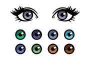 Color contact lenses poster with