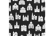 White church seamless pattern on