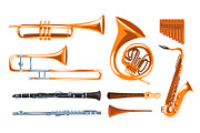 Musical wind instruments set