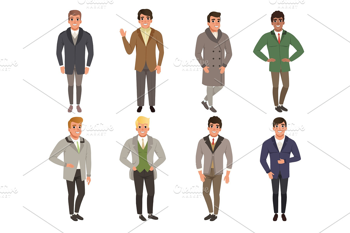 Young men wearing vintage clothing in Illustrations - product preview 8