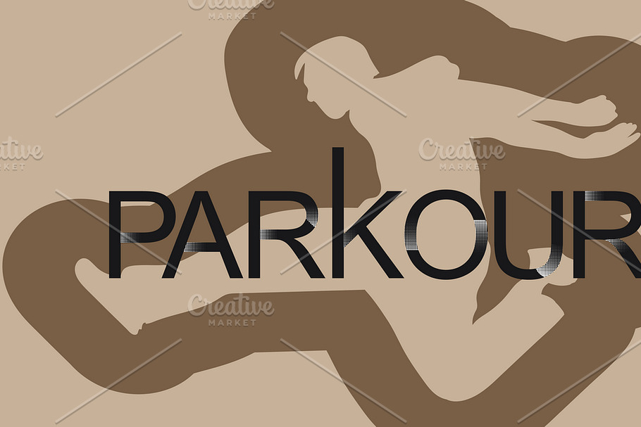 Parkour is a man. Leap forward.