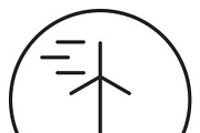Wind turbine stroke icon, logo