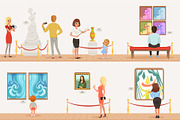 Cartoon characters people visitors