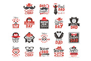 Super Dad logo set, Fathers Day