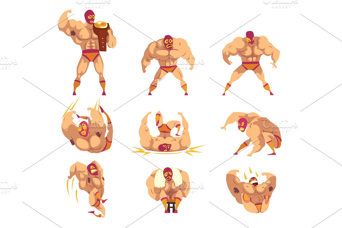 Set of professional muscular in Illustrations - product preview 8