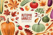 Autumn harvest textured elements