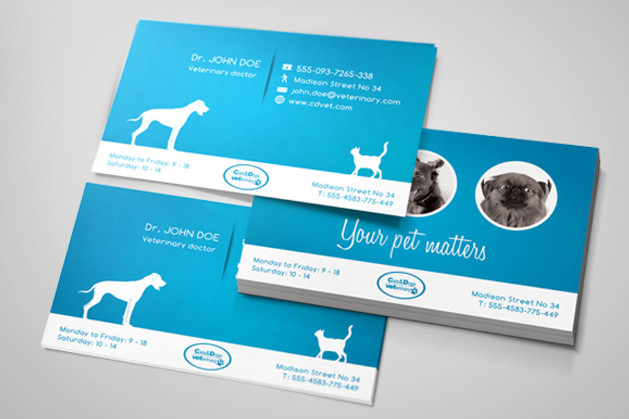 Veterinary Business Card in Business Card Templates - product preview 8