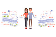 Wedding Day Celebrate with Us Vector