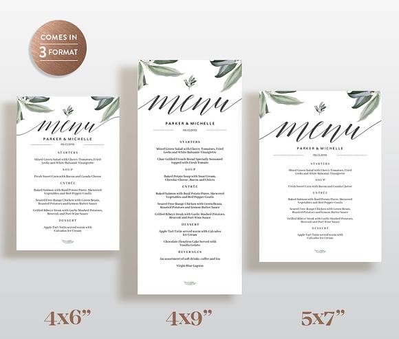 Wedding Menu Printable Template in Wedding Templates - product preview 2