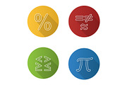 Mathematics icons set