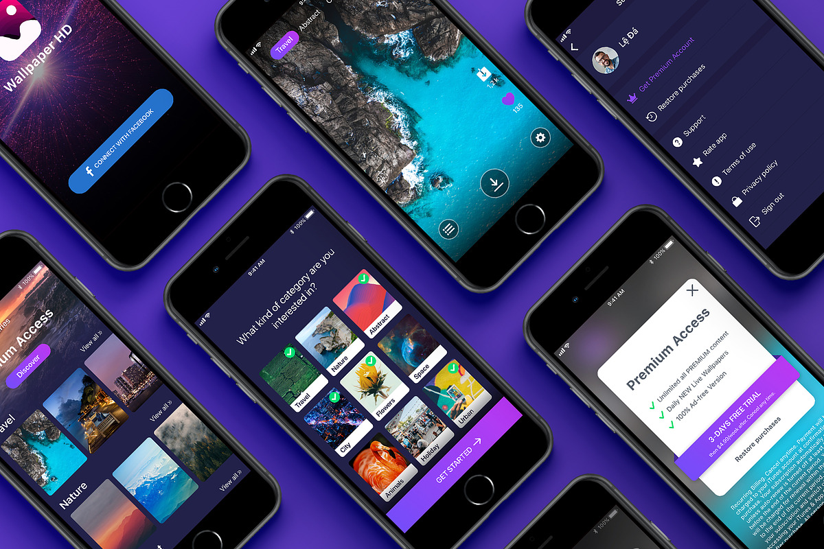 Wallpaper mobile  UI Concept in App Templates - product preview 8