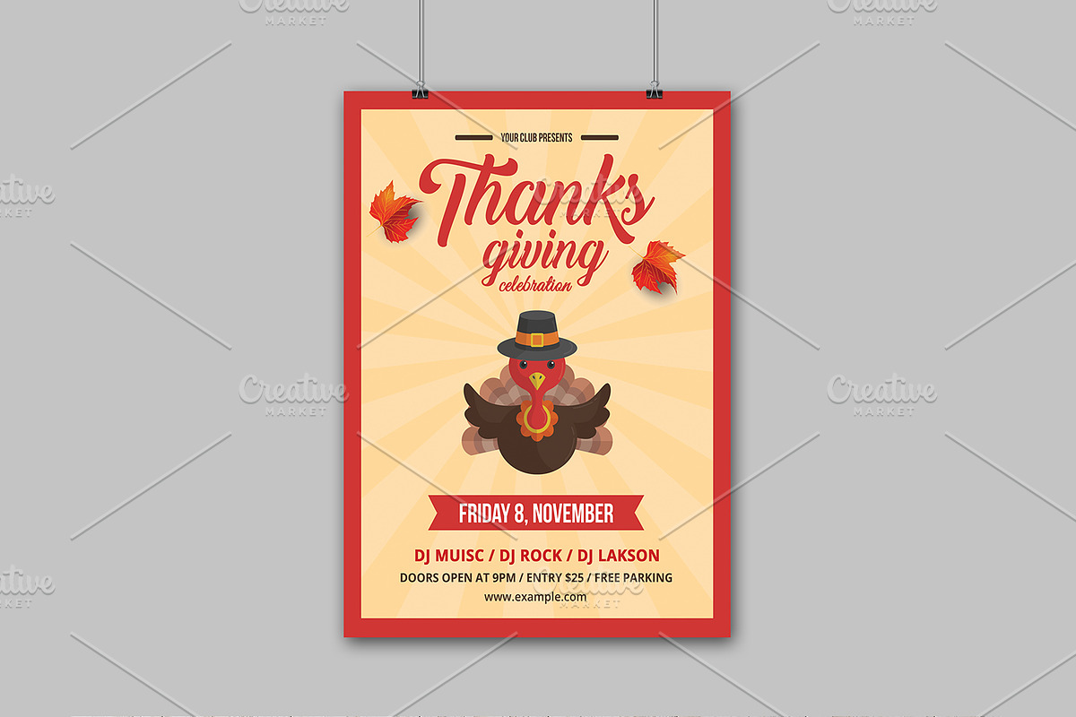 Thanksgiving Party Flyer - V859 in Flyer Templates - product preview 8