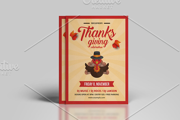Thanksgiving Party Flyer - V859 in Flyer Templates - product preview 2