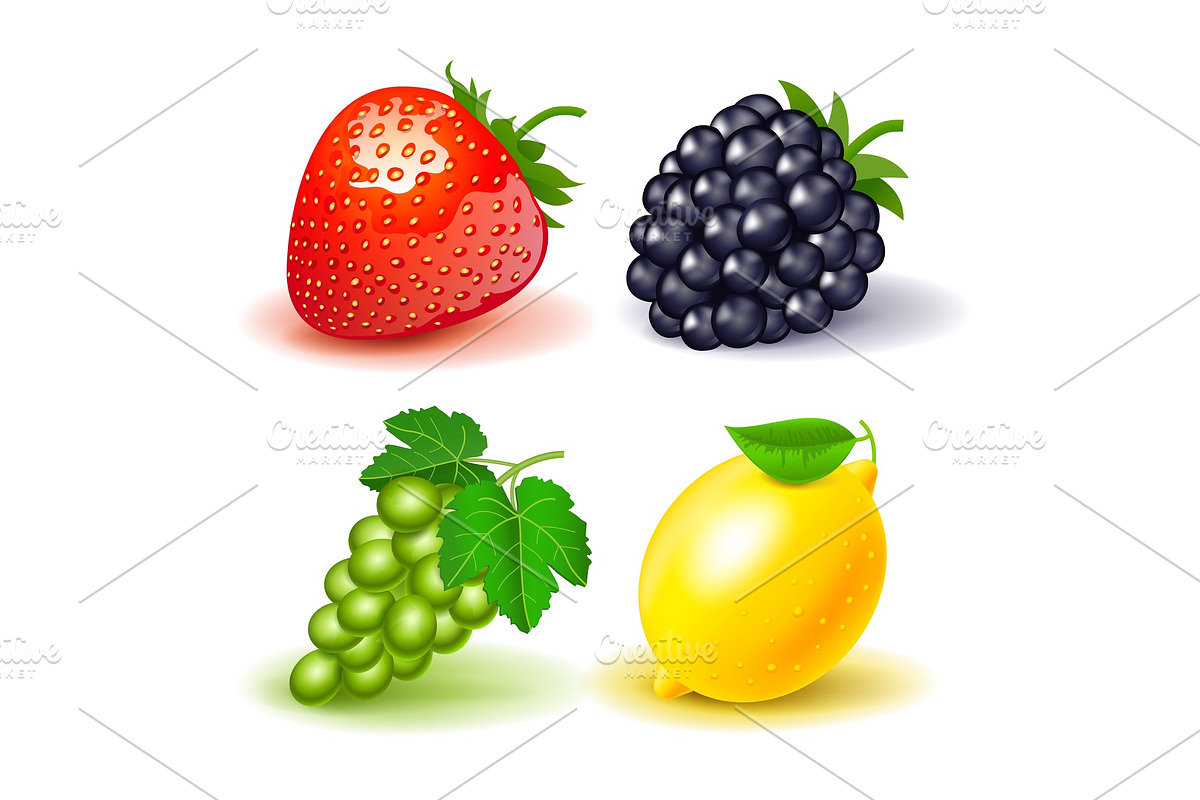 Vector icons strawberries BlackBerry in Icons - product preview 8