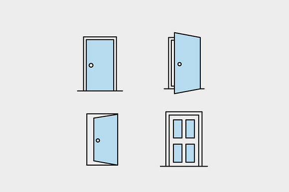 15 Door Icons in Icons - product preview 1