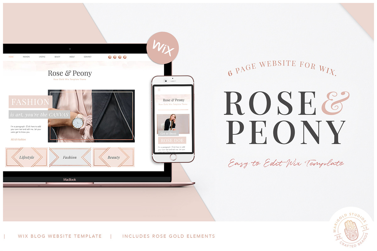 ROSE & PEONY | WIX Blog Template in Website Templates - product preview 8