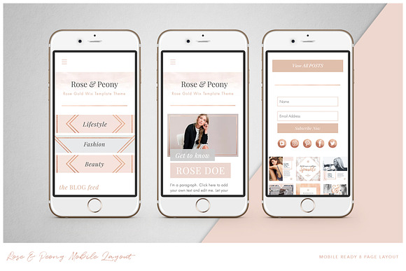 ROSE & PEONY | WIX Blog Template in Website Templates - product preview 5