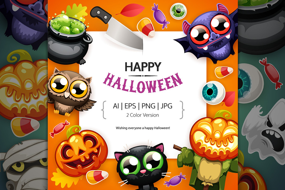 Happy Halloween BG with Copy Space in Illustrations - product preview 8