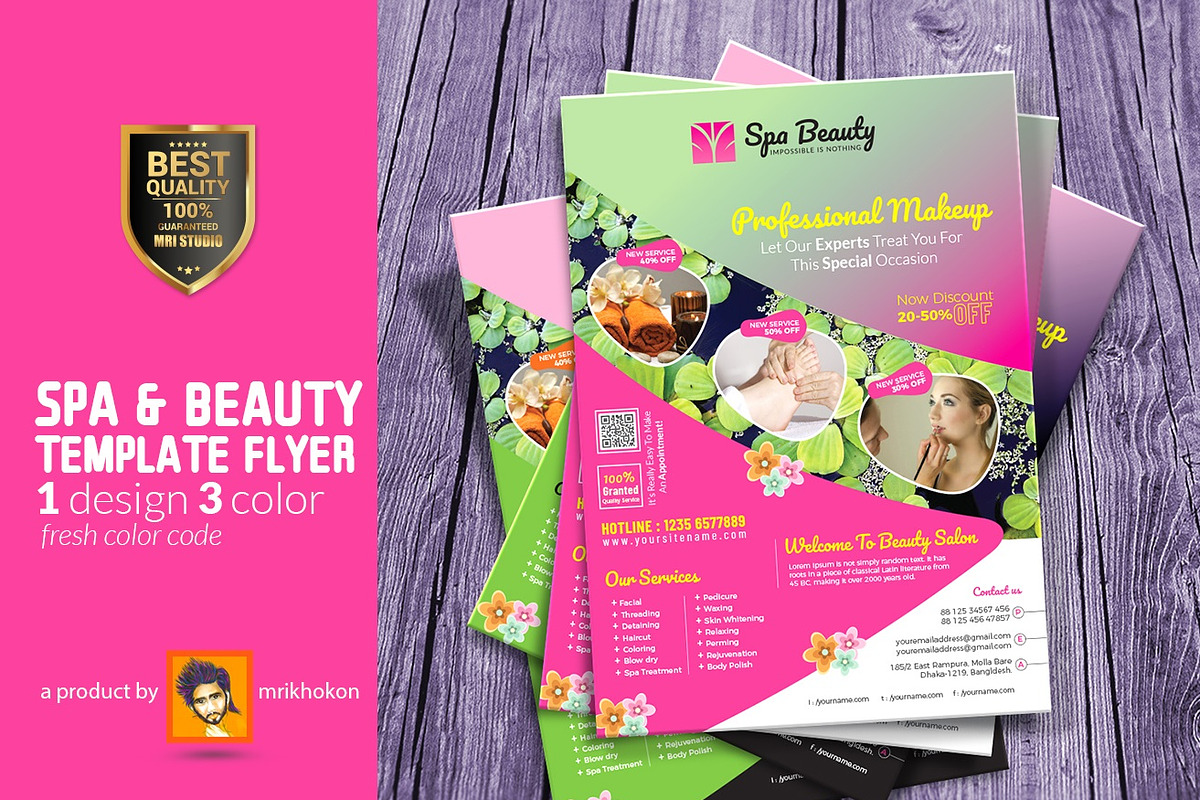 Spa Flyer Beauty Flyer in Flyer Templates - product preview 8