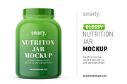 Big glossy nutrition jar mockup