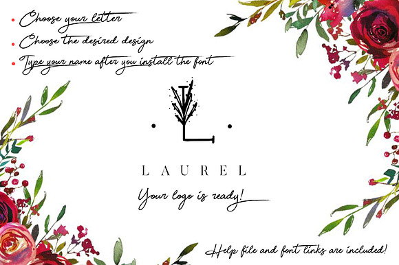MINIMAL FLORAL LETTER AND LOGO KIT in Logo Templates - product preview 3