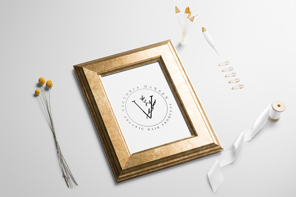 MINIMAL FLORAL LETTER AND LOGO KIT in Logo Templates - product preview 6