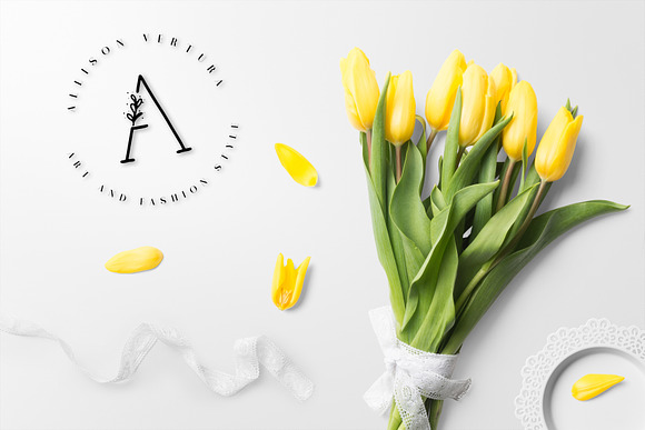 MINIMAL FLORAL LETTER AND LOGO KIT in Logo Templates - product preview 9