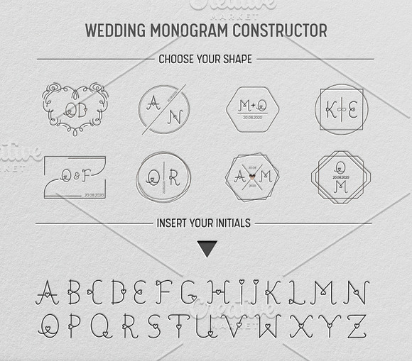 SALE! Wedding Monogram Collection in Illustrations - product preview 13